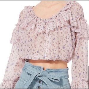 Loveshackfancy off the shoulder floral top medium